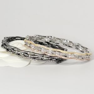 NEW Micro Pave CZ Diamond Bangle Cuff Bracelet NWT